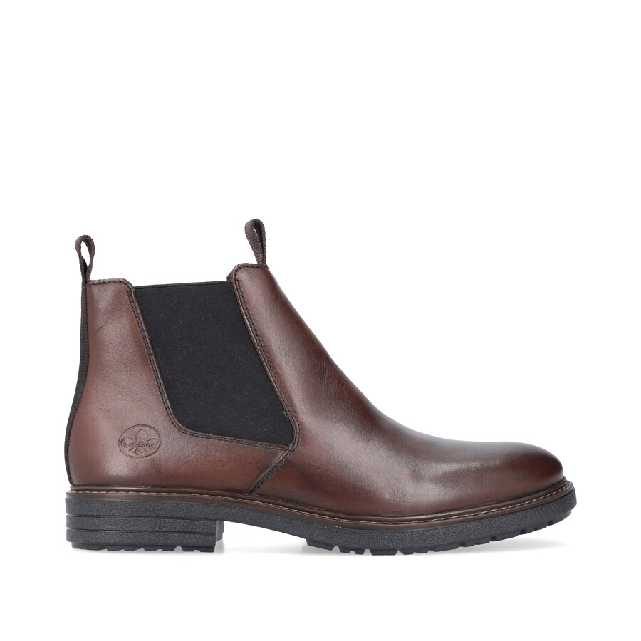 braune reißverschlussstiefel für herren rieker 33180-26