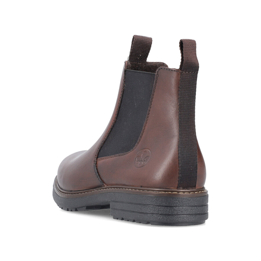 braune reißverschlussstiefel für herren rieker 33180-26