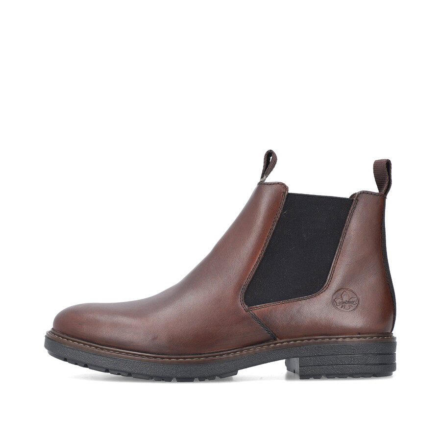 braune reißverschlussstiefel für herren rieker 33180-26