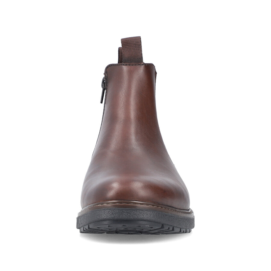 braune reißverschlussstiefel für herren rieker 33180-26