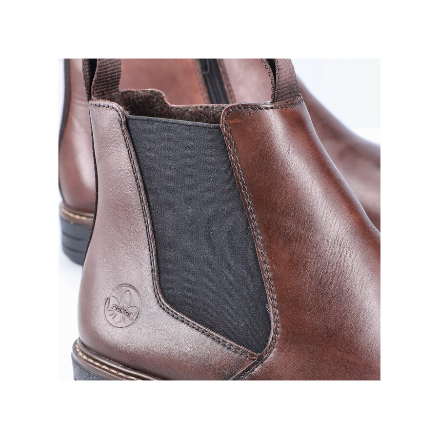 braune reißverschlussstiefel für herren rieker 33180-26