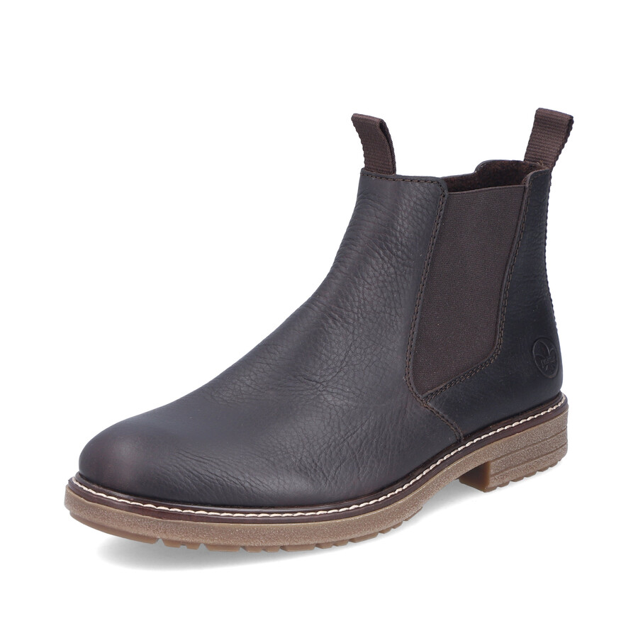 braune reißverschlussstiefel für herren rieker 33180-27
