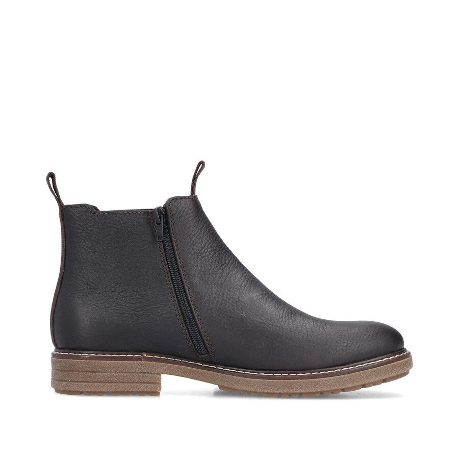 braune reißverschlussstiefel für herren rieker 33180-27