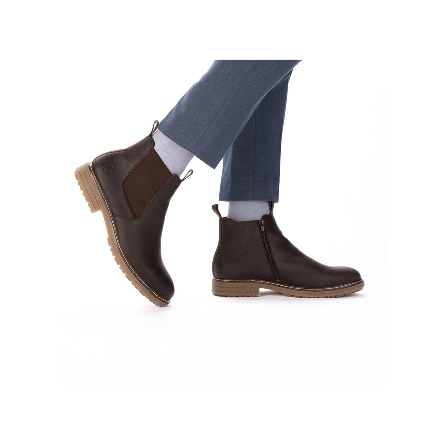 braune reißverschlussstiefel für herren rieker 33180-27