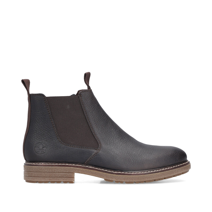 braune reißverschlussstiefel für herren rieker 33180-27