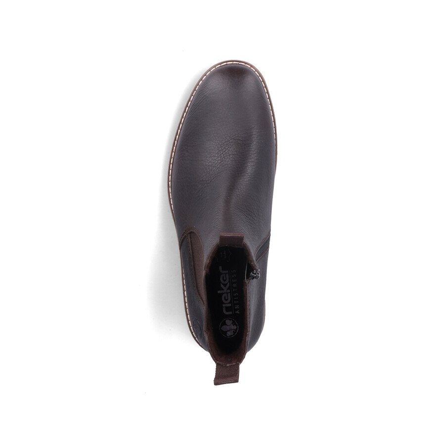 braune reißverschlussstiefel für herren rieker 33180-27