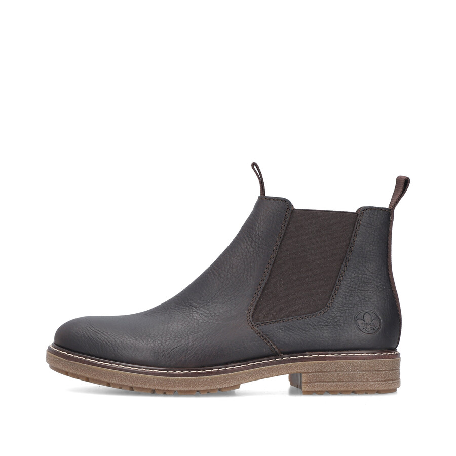 braune reißverschlussstiefel für herren rieker 33180-27