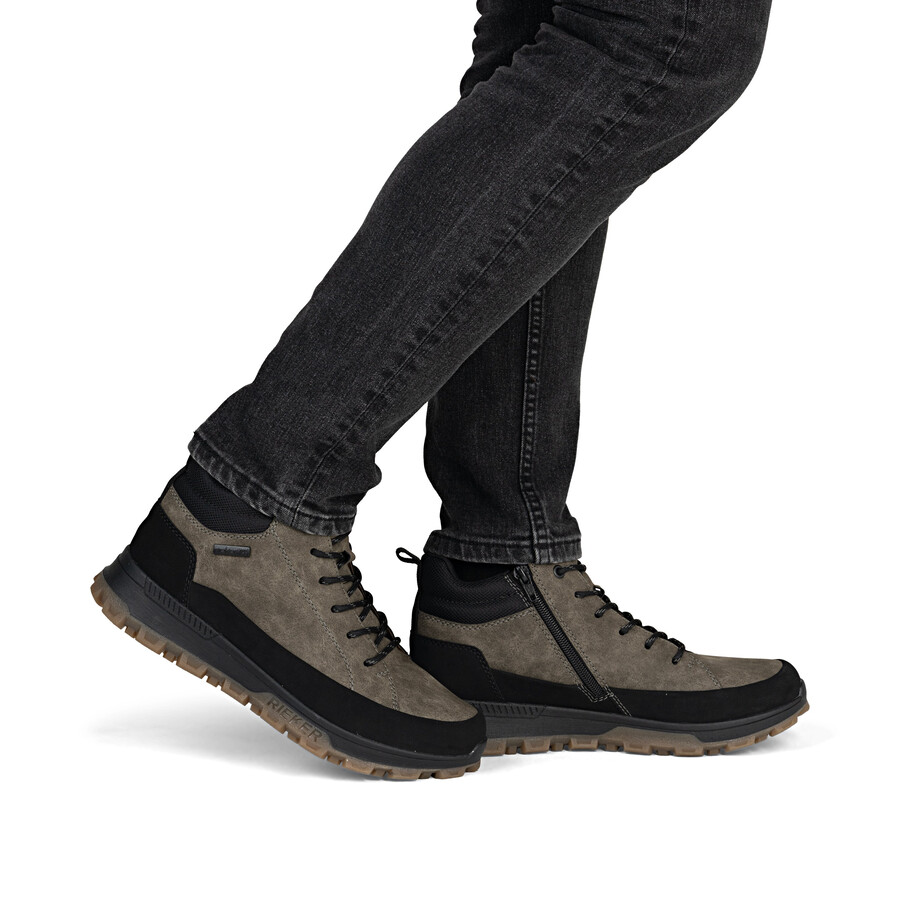 braune reißverschlussstiefel für herren rieker 35508-25