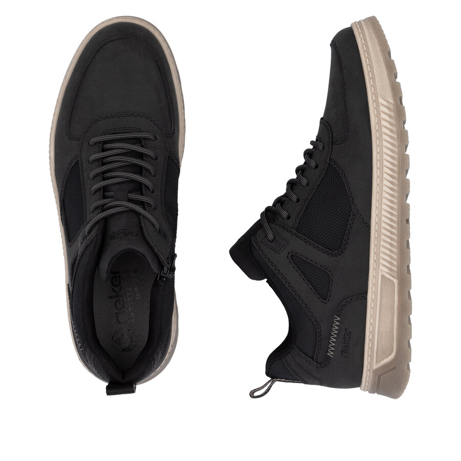 schwarze reißverschlussstiefel für herren rieker 37004-00