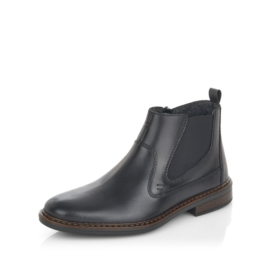 schwarze reißverschlussstiefel für herren rieker 37662-00