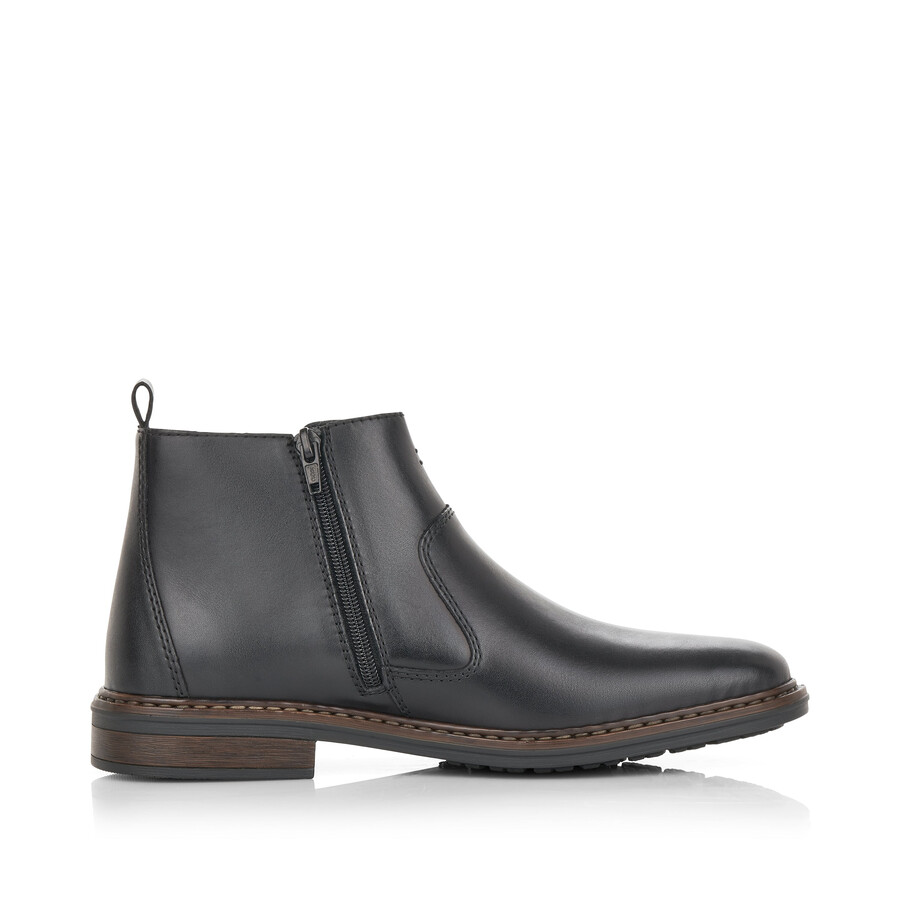 schwarze reißverschlussstiefel für herren rieker 37662-00