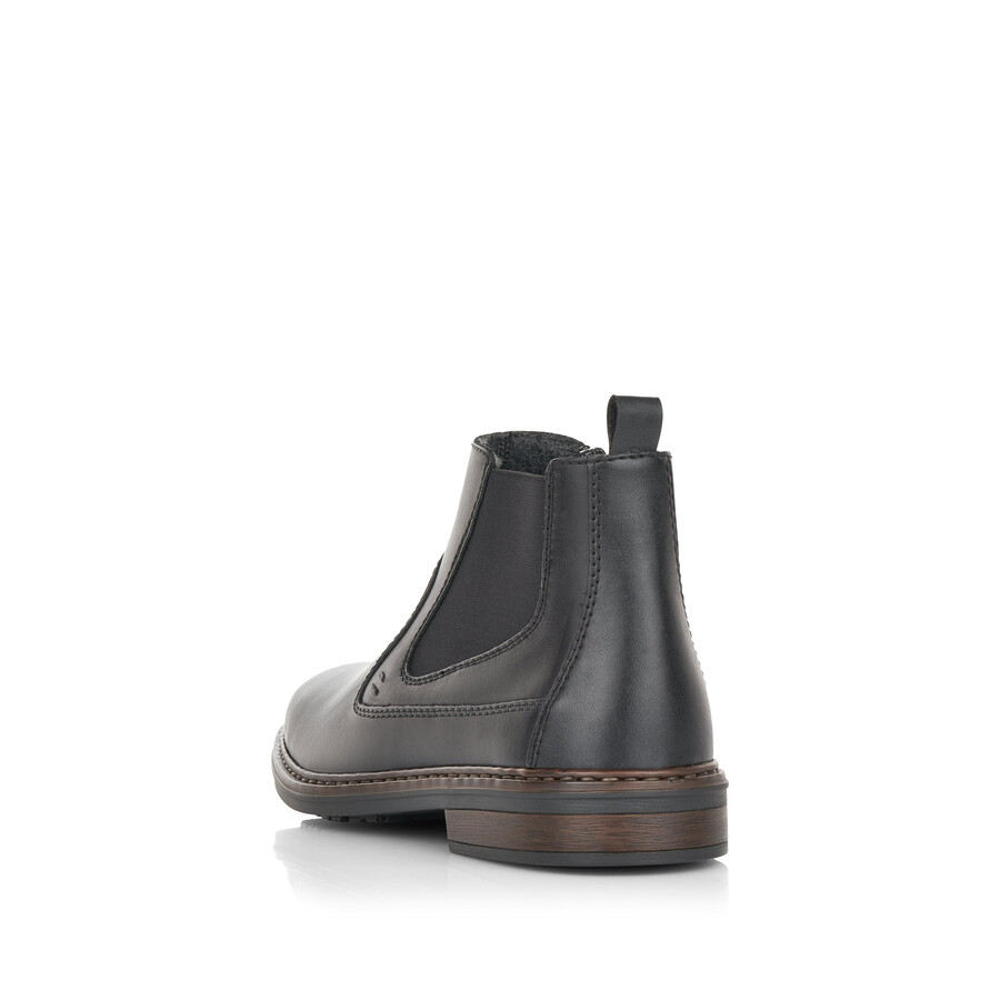 schwarze reißverschlussstiefel für herren rieker 37662-00
