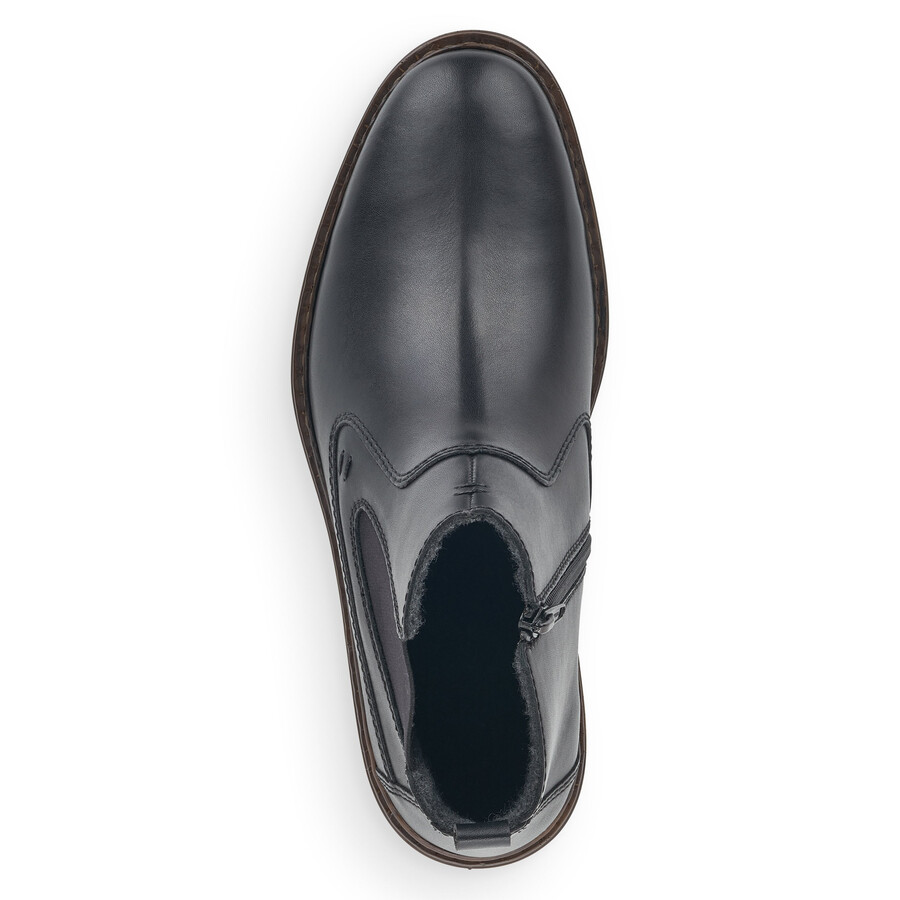 schwarze reißverschlussstiefel für herren rieker 37662-00