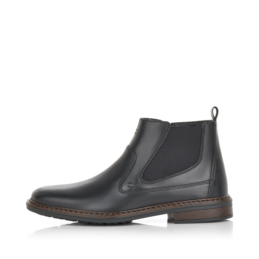 schwarze reißverschlussstiefel für herren rieker 37662-00