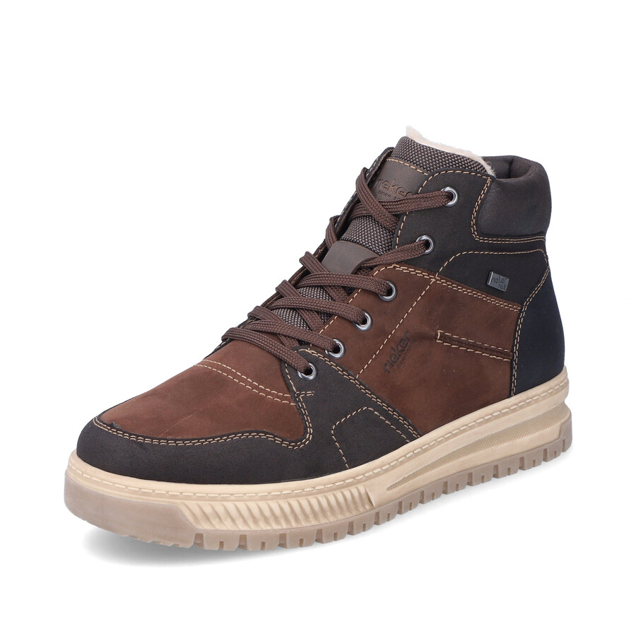 braune reißverschlussstiefel für herren rieker 38540-25