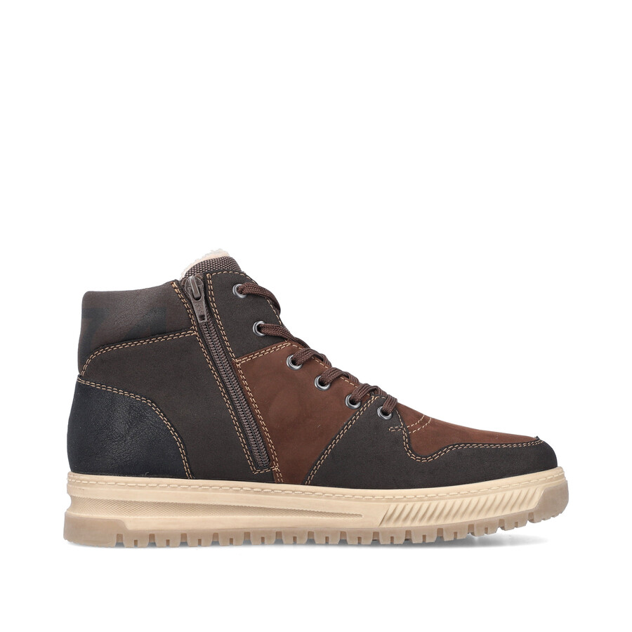 braune reißverschlussstiefel für herren rieker 38540-25