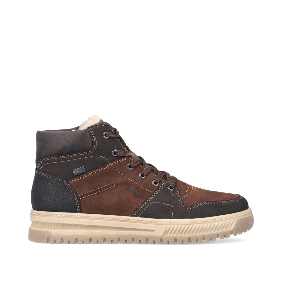 braune reißverschlussstiefel für herren rieker 38540-25