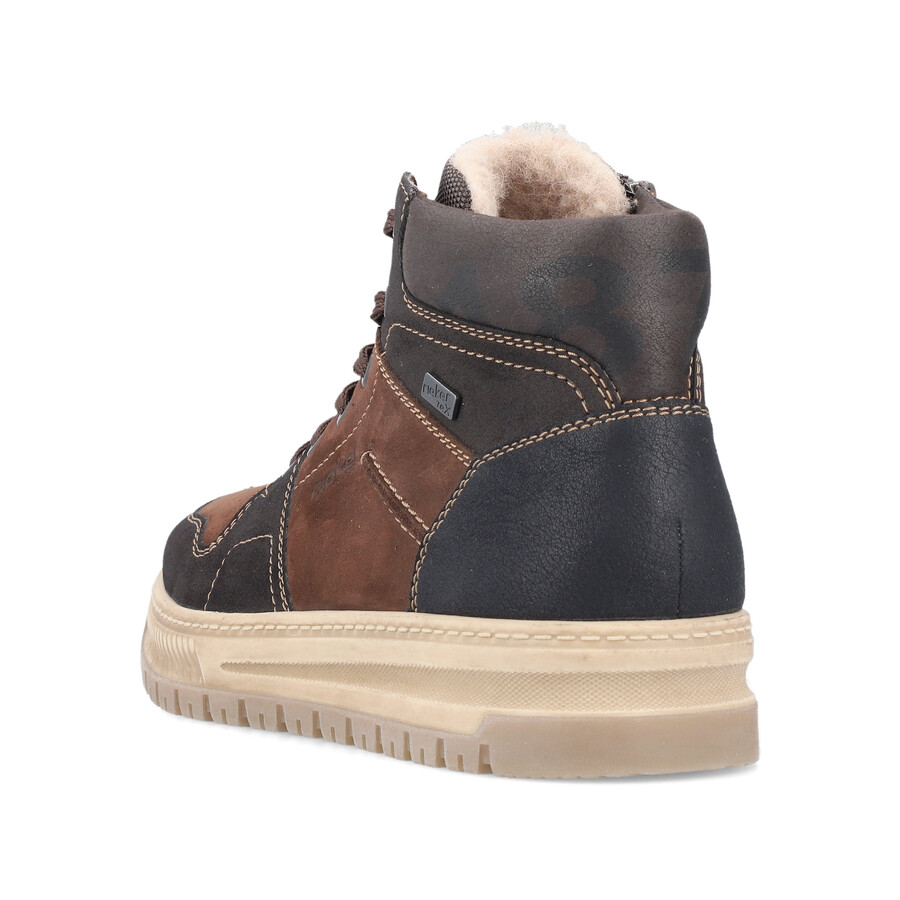 braune reißverschlussstiefel für herren rieker 38540-25
