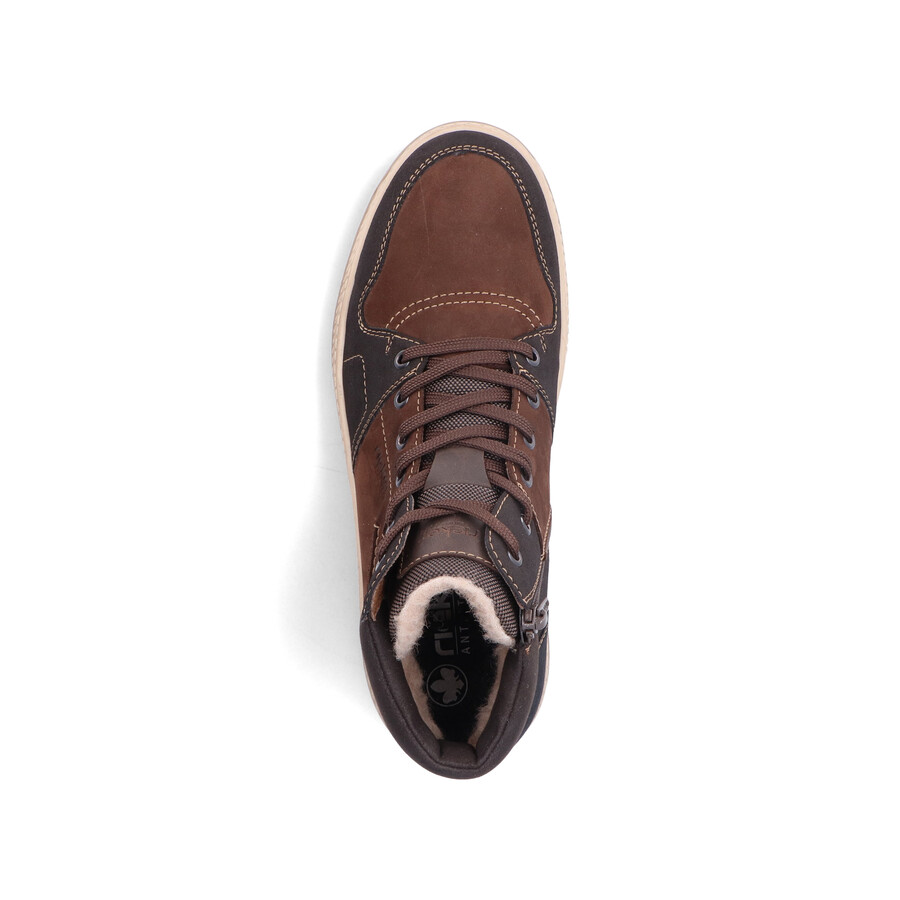 braune reißverschlussstiefel für herren rieker 38540-25