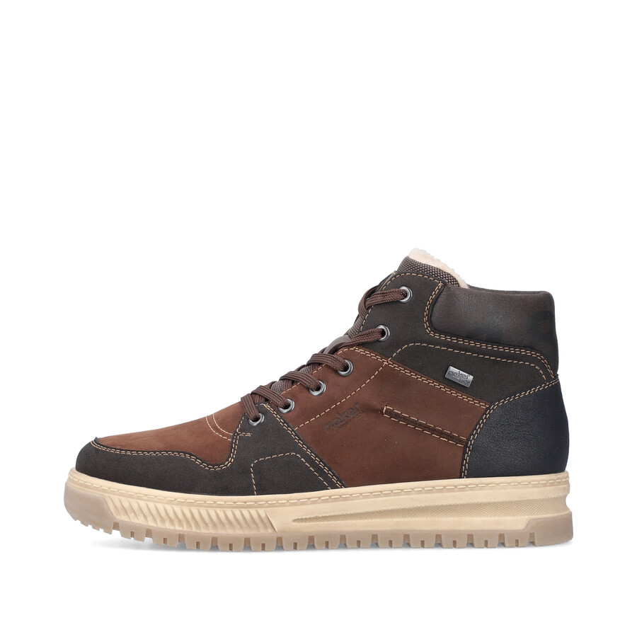 braune reißverschlussstiefel für herren rieker 38540-25