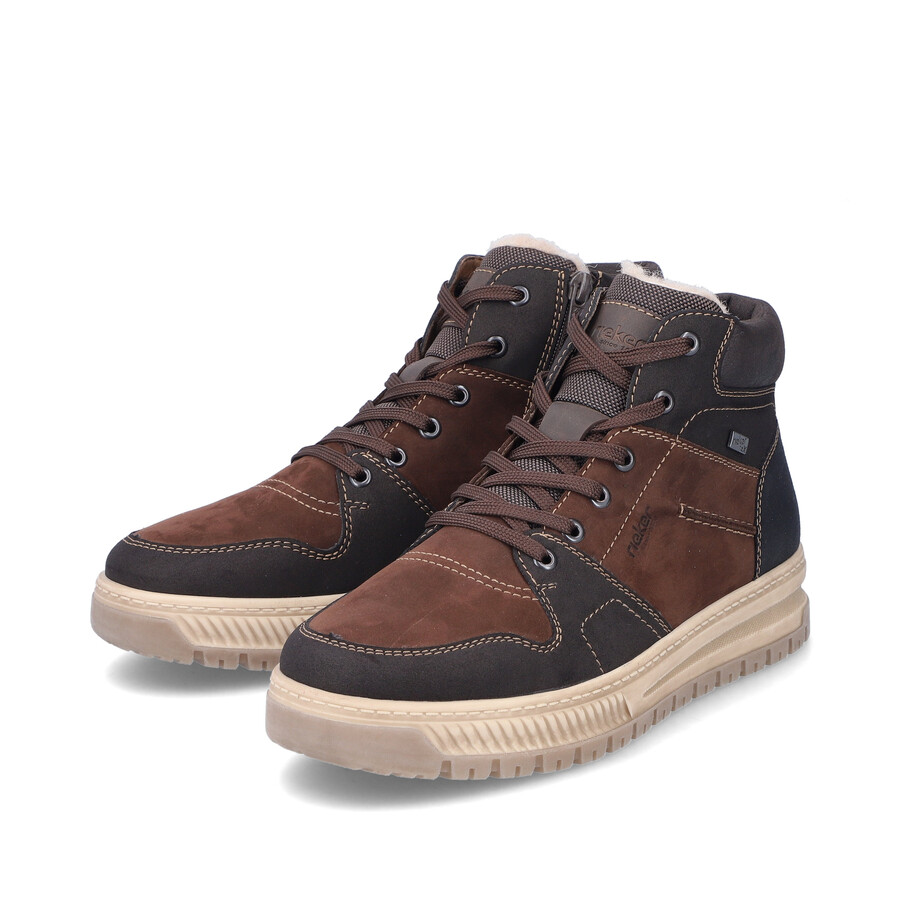 braune reißverschlussstiefel für herren rieker 38540-25