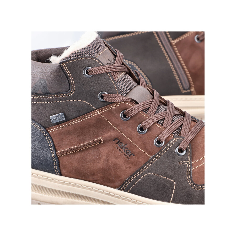braune reißverschlussstiefel für herren rieker 38540-25