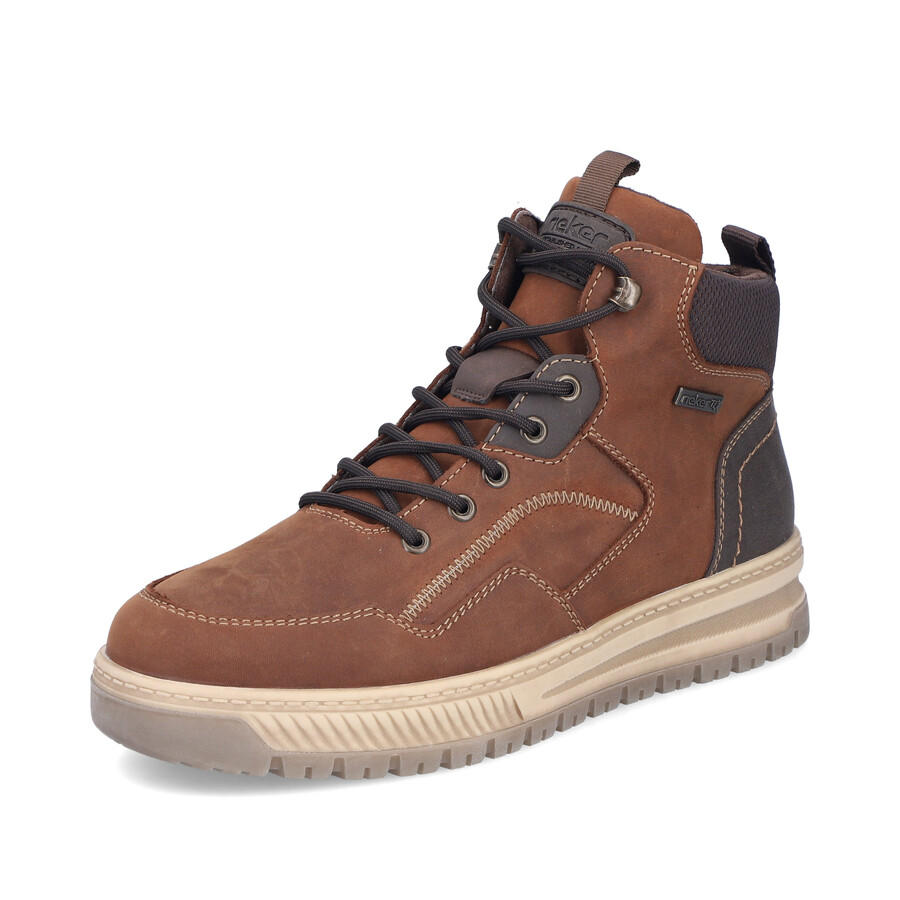 braune reißverschlussstiefel für herren rieker 38554-22