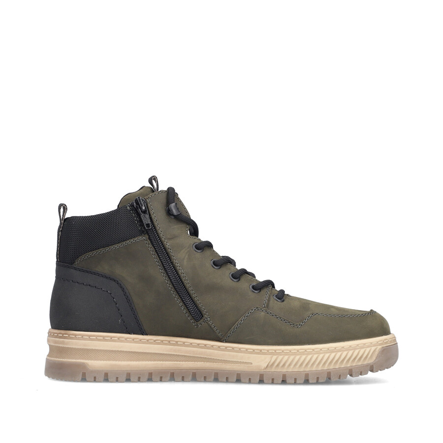 grüne reißverschlussstiefel für herren rieker 38554-54