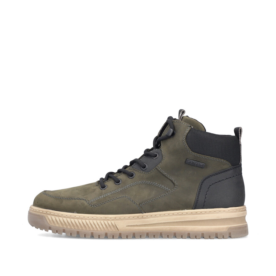 grüne reißverschlussstiefel für herren rieker 38554-54
