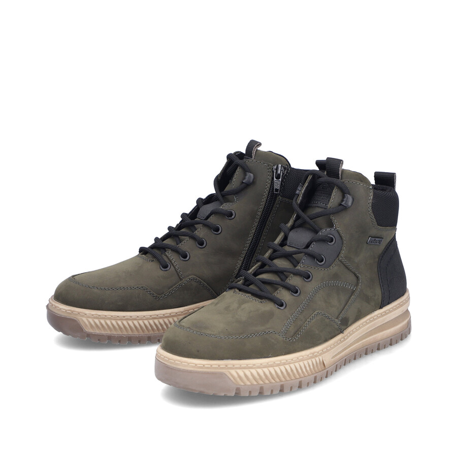 grüne reißverschlussstiefel für herren rieker 38554-54