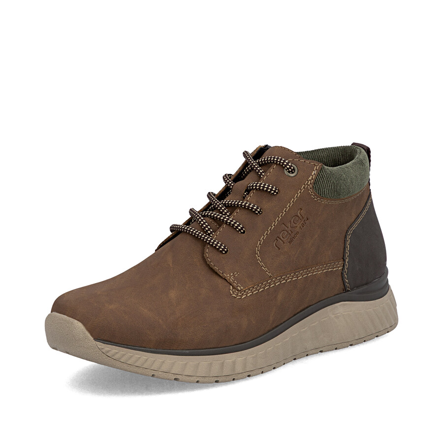 braune reißverschlussstiefel für herren rieker b0603-24