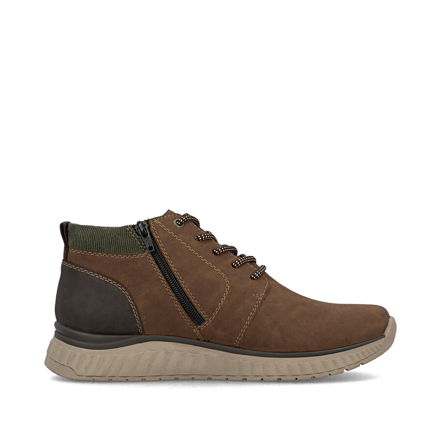 braune reißverschlussstiefel für herren rieker b0603-24