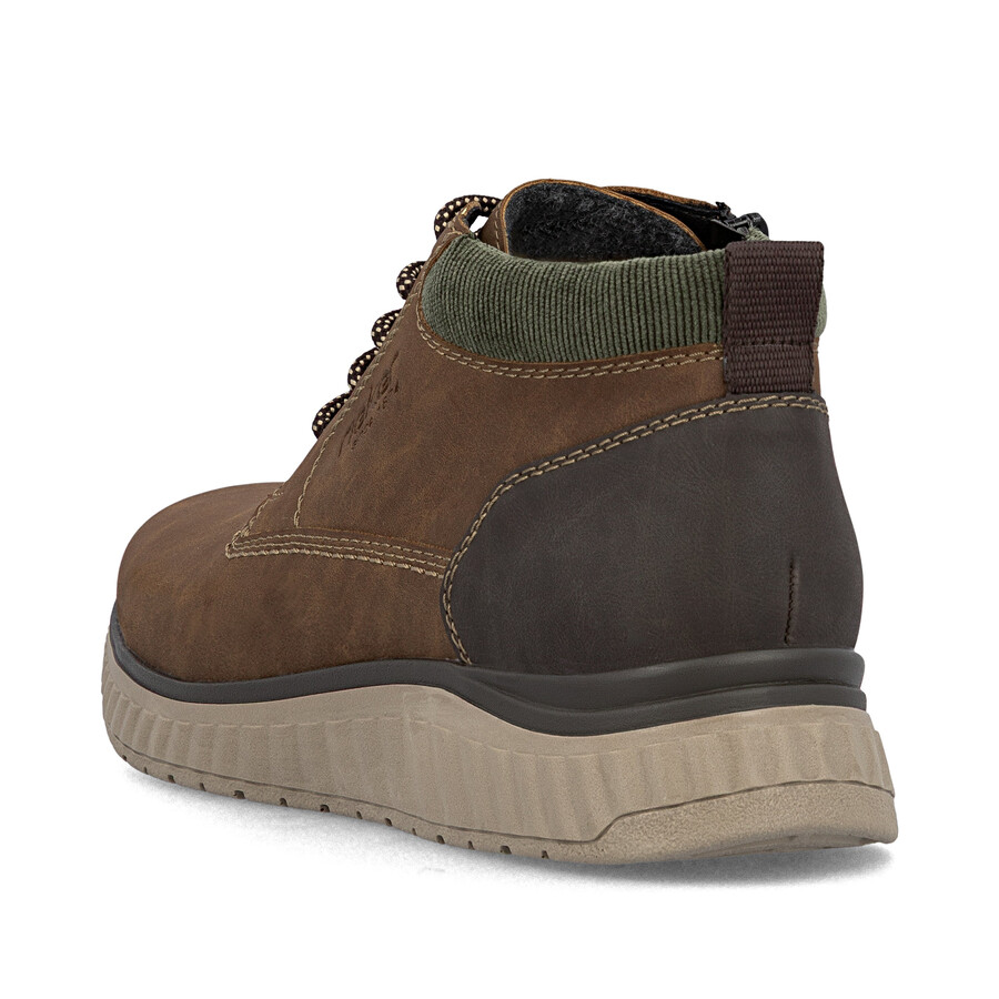 braune reißverschlussstiefel für herren rieker b0603-24