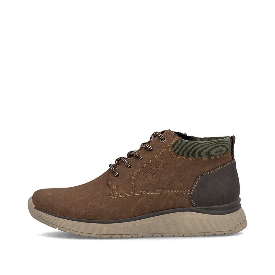 braune reißverschlussstiefel für herren rieker b0603-24