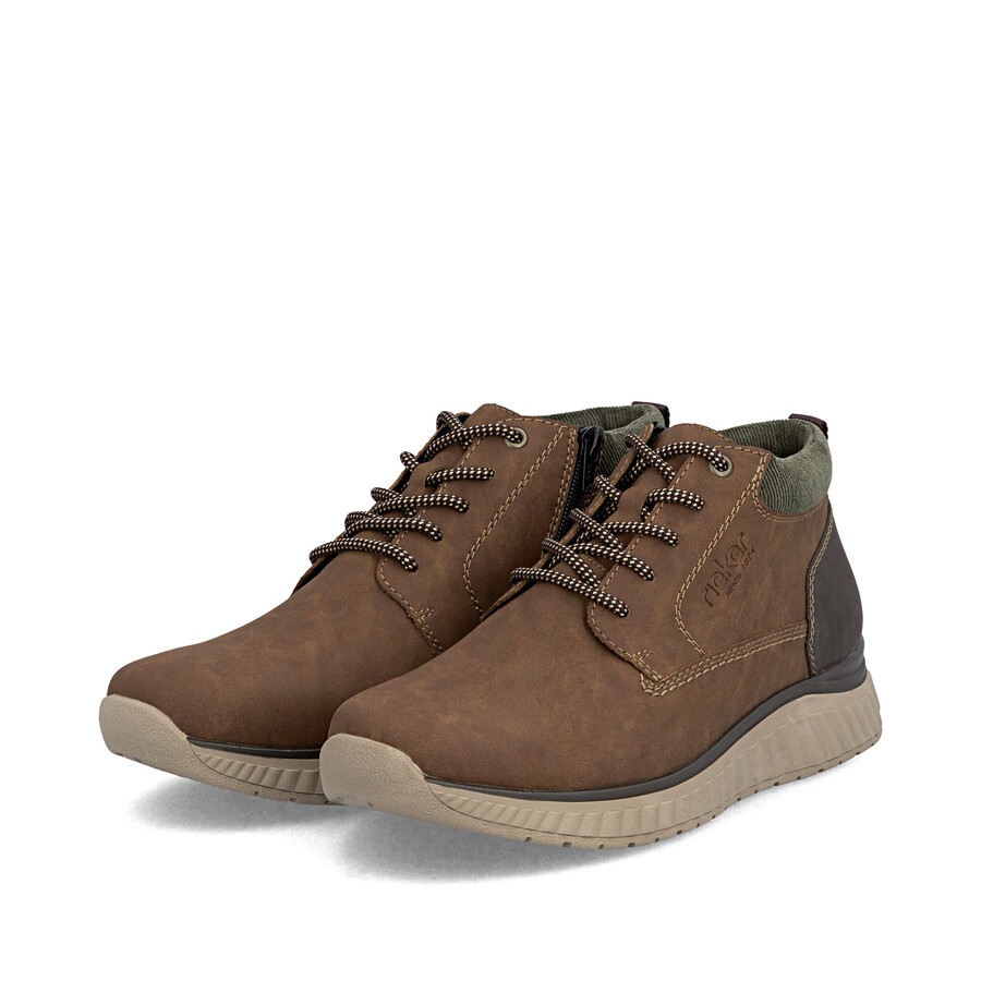 braune reißverschlussstiefel für herren rieker b0603-24