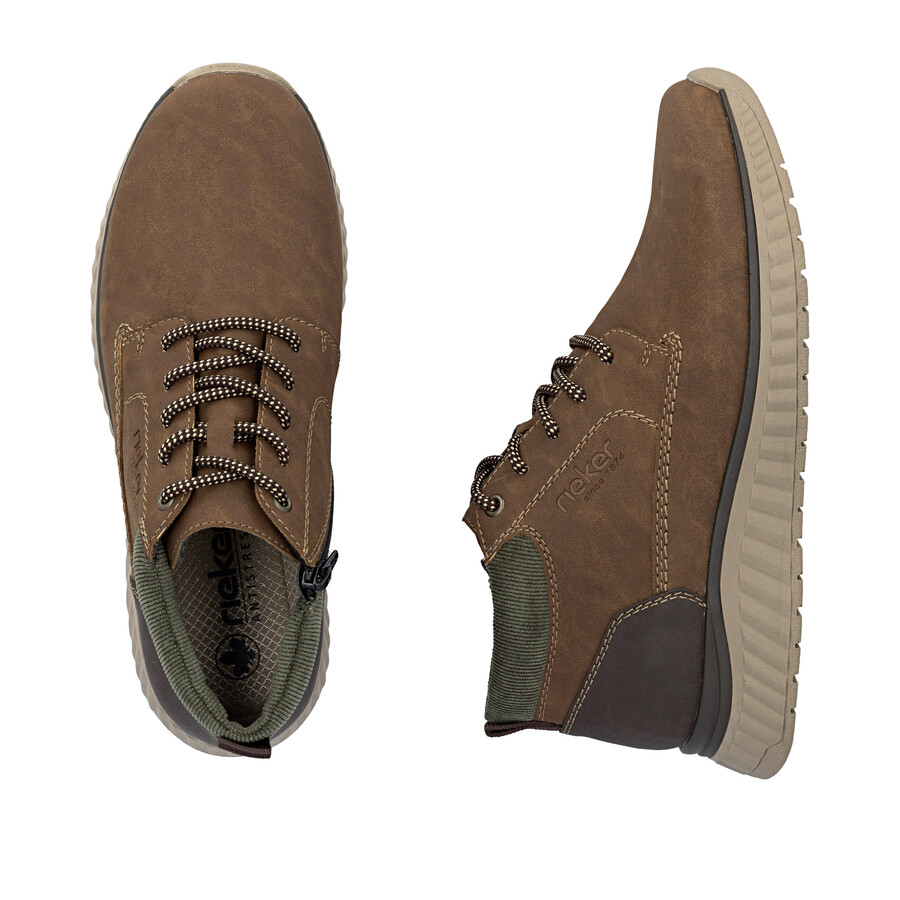 braune reißverschlussstiefel für herren rieker b0603-24