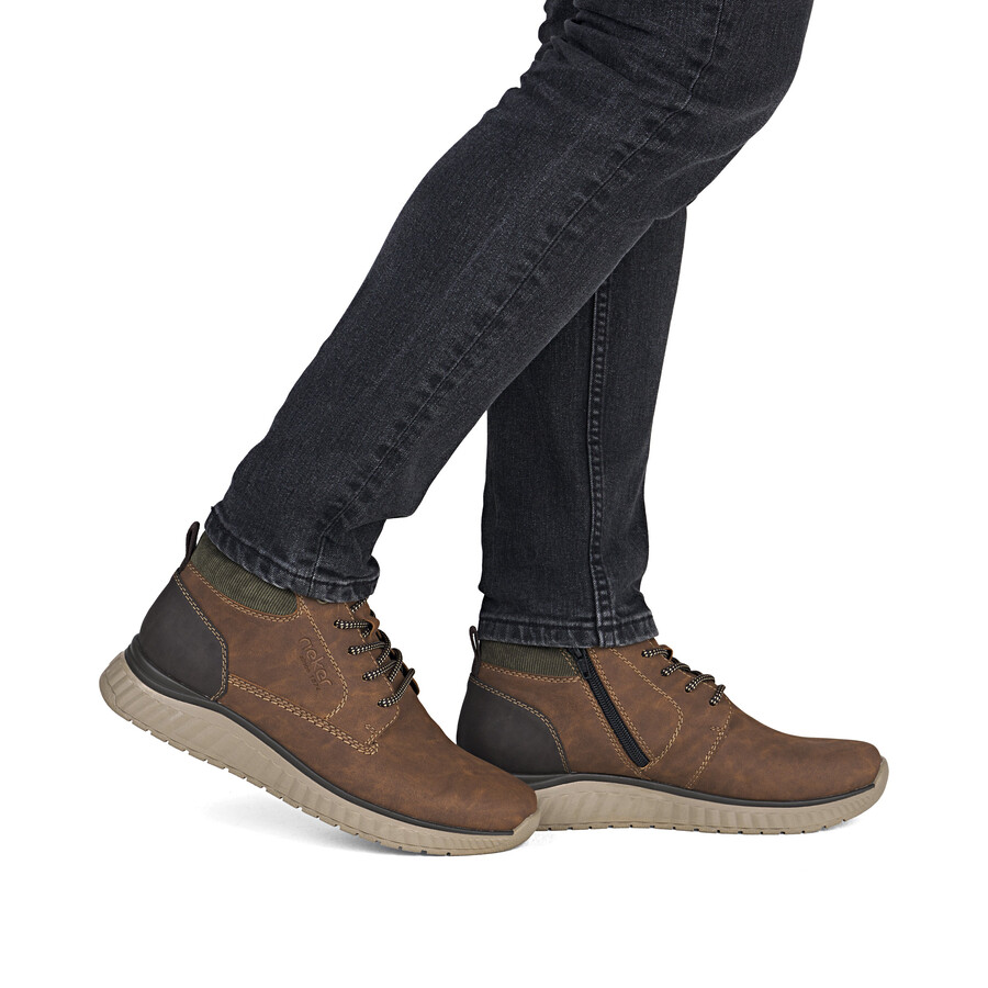 braune reißverschlussstiefel für herren rieker b0603-24