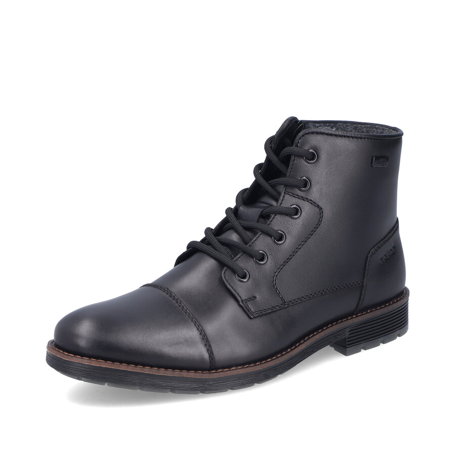 schwarze reißverschlussstiefel für herren rieker f4546-00
