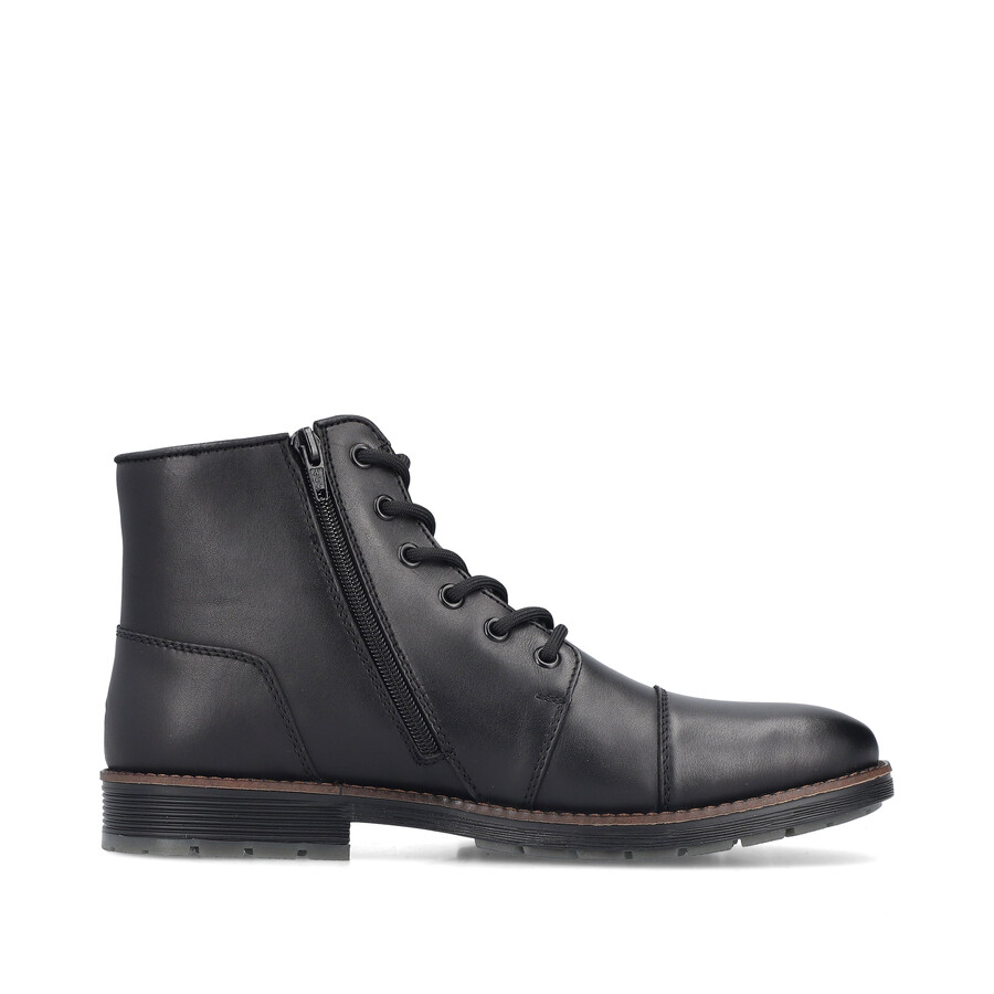 schwarze reißverschlussstiefel für herren rieker f4546-00