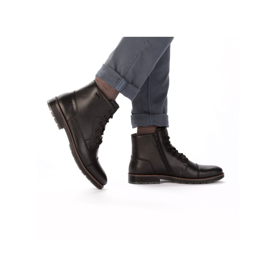 schwarze reißverschlussstiefel für herren rieker f4546-00