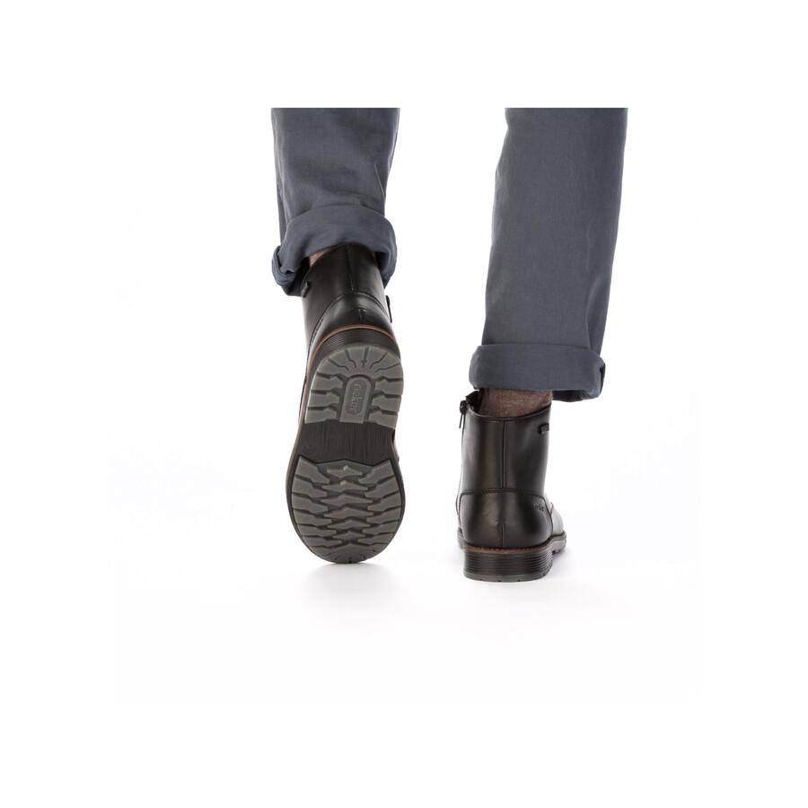 schwarze reißverschlussstiefel für herren rieker f4546-00