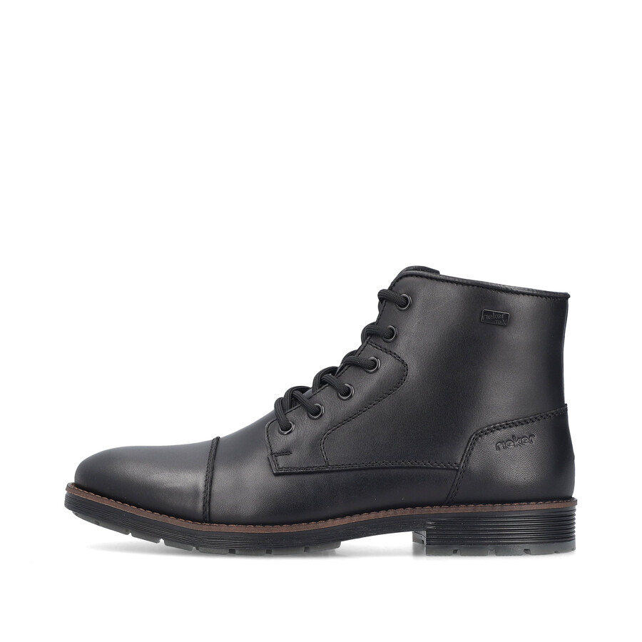 schwarze reißverschlussstiefel für herren rieker f4546-00