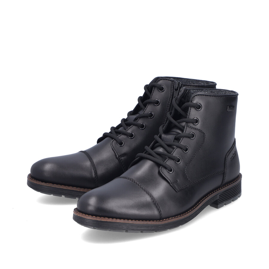 schwarze reißverschlussstiefel für herren rieker f4546-00