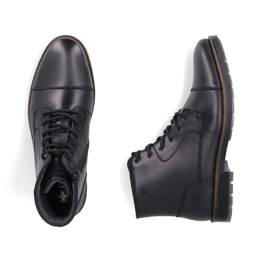 schwarze reißverschlussstiefel für herren rieker f4546-00