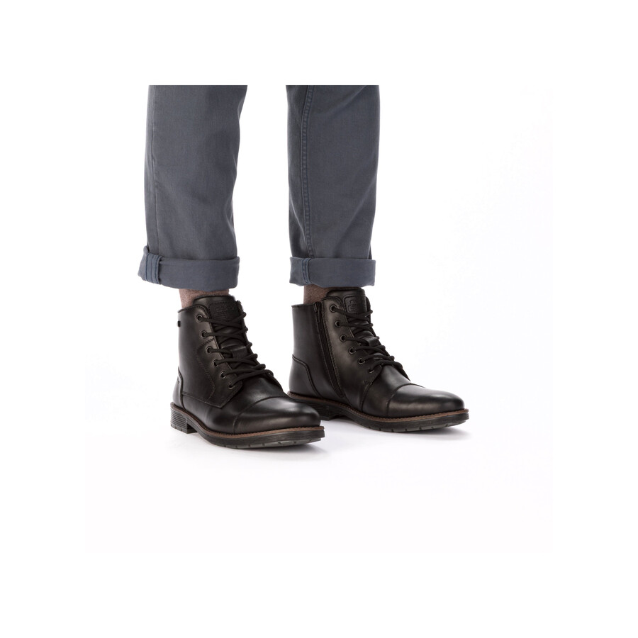 schwarze reißverschlussstiefel für herren rieker f4546-00