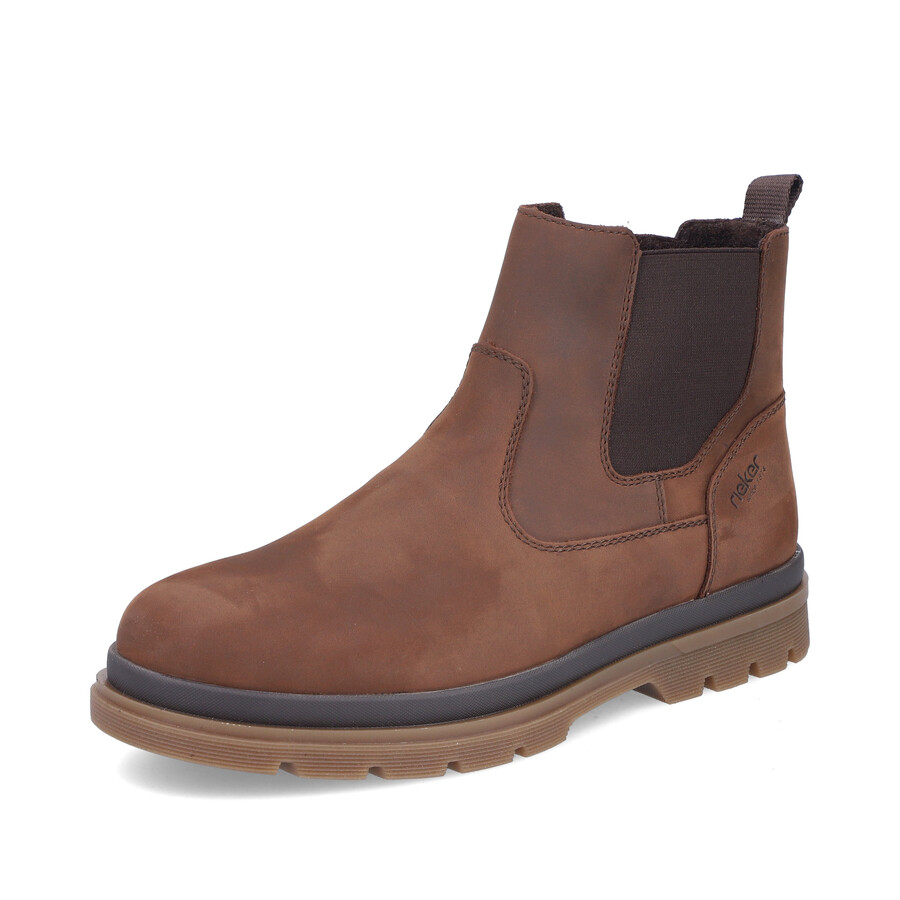 braune reißverschlussstiefel für herren rieker f7051-23