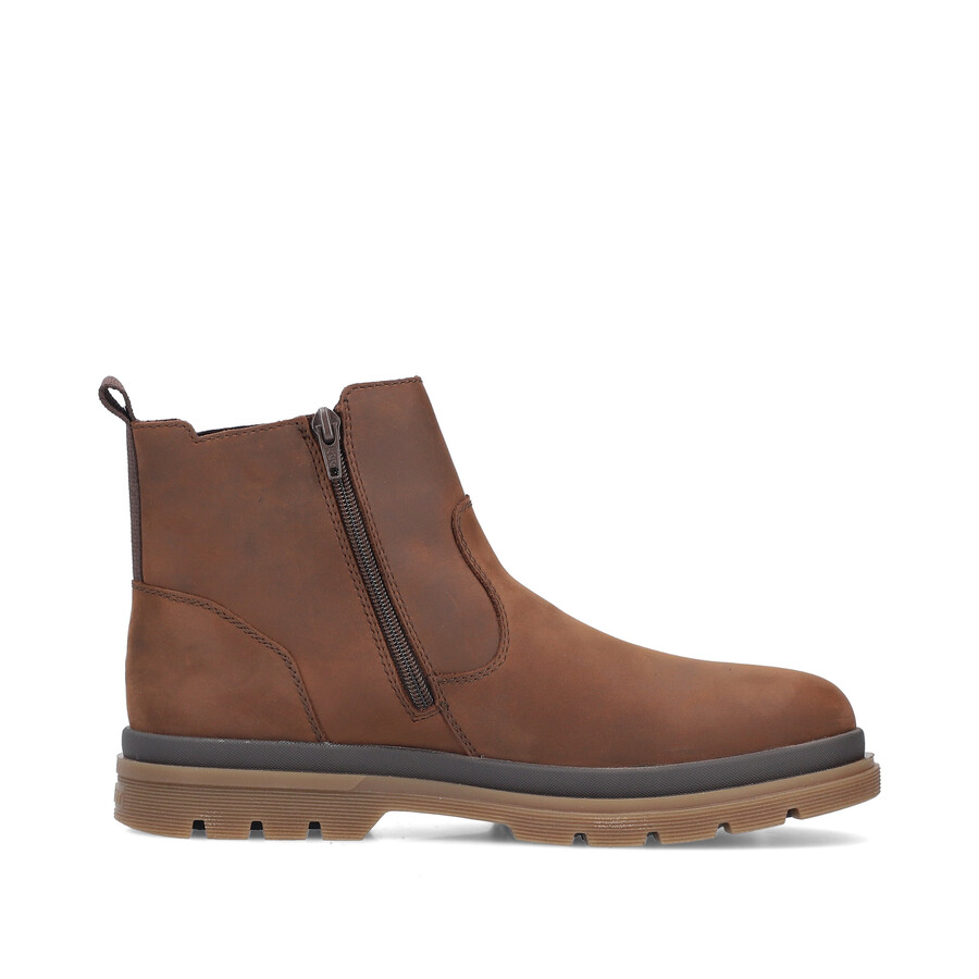braune reißverschlussstiefel für herren rieker f7051-23
