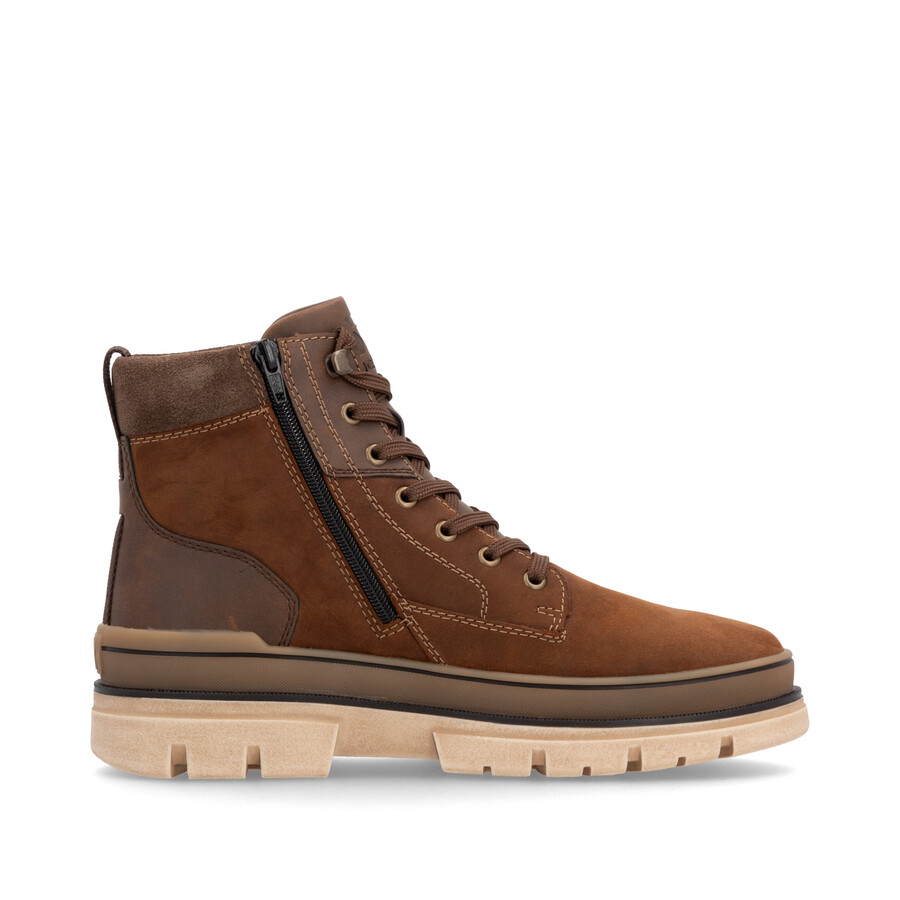 braune reißverschlussstiefel für herren rieker sport u1273-22