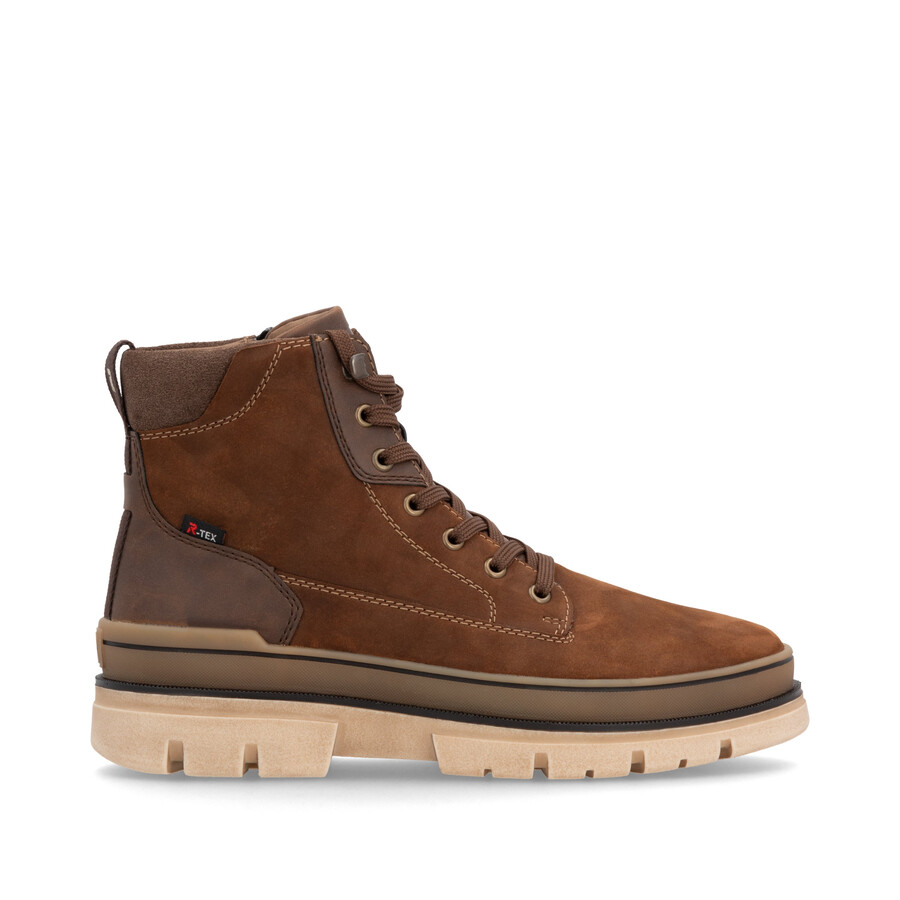 braune reißverschlussstiefel für herren rieker sport u1273-22