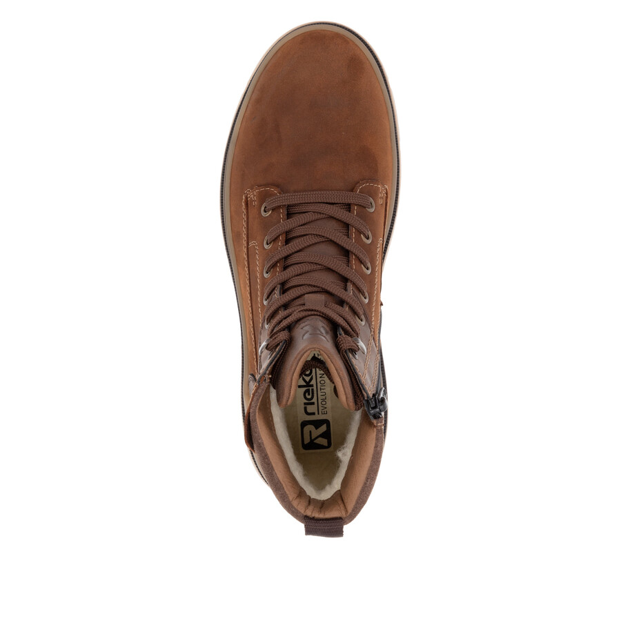 braune reißverschlussstiefel für herren rieker sport u1273-22